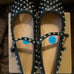 House of Harlow 1960 Diamond Studded Flats Size 7.5 Mary Jane Flat Black