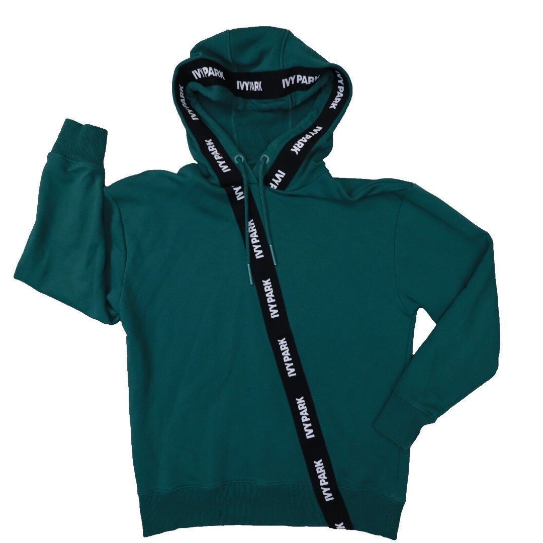 IVY PARK BEYONCÉ Green Logo Banded Hoodie Lounge Streetwear Size XS