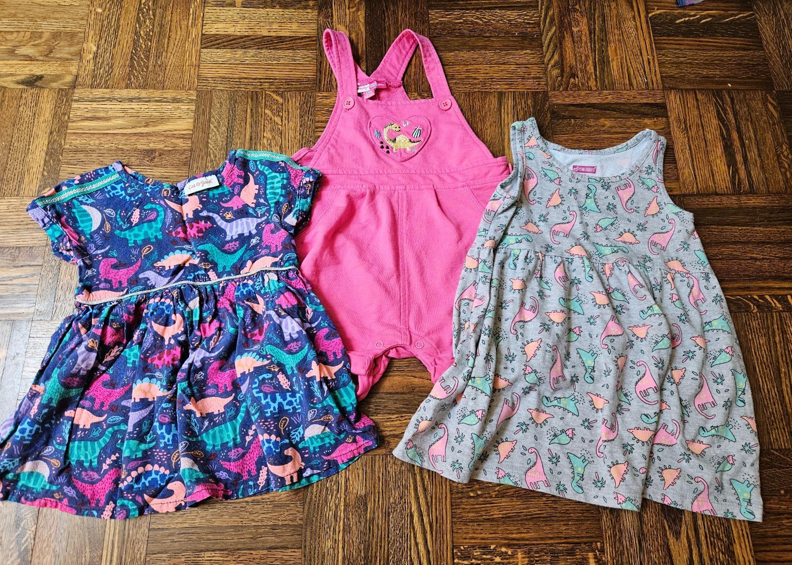 Set of 3 Girls Dinosaur Outfits, 18M-2T