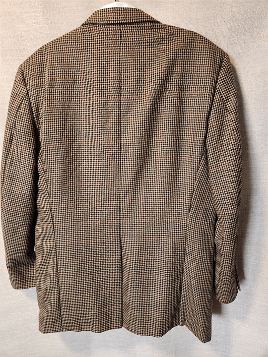 Vintage 90's Burberry London Men's 100% Wool Houndstooth Blazer Sz 46L.