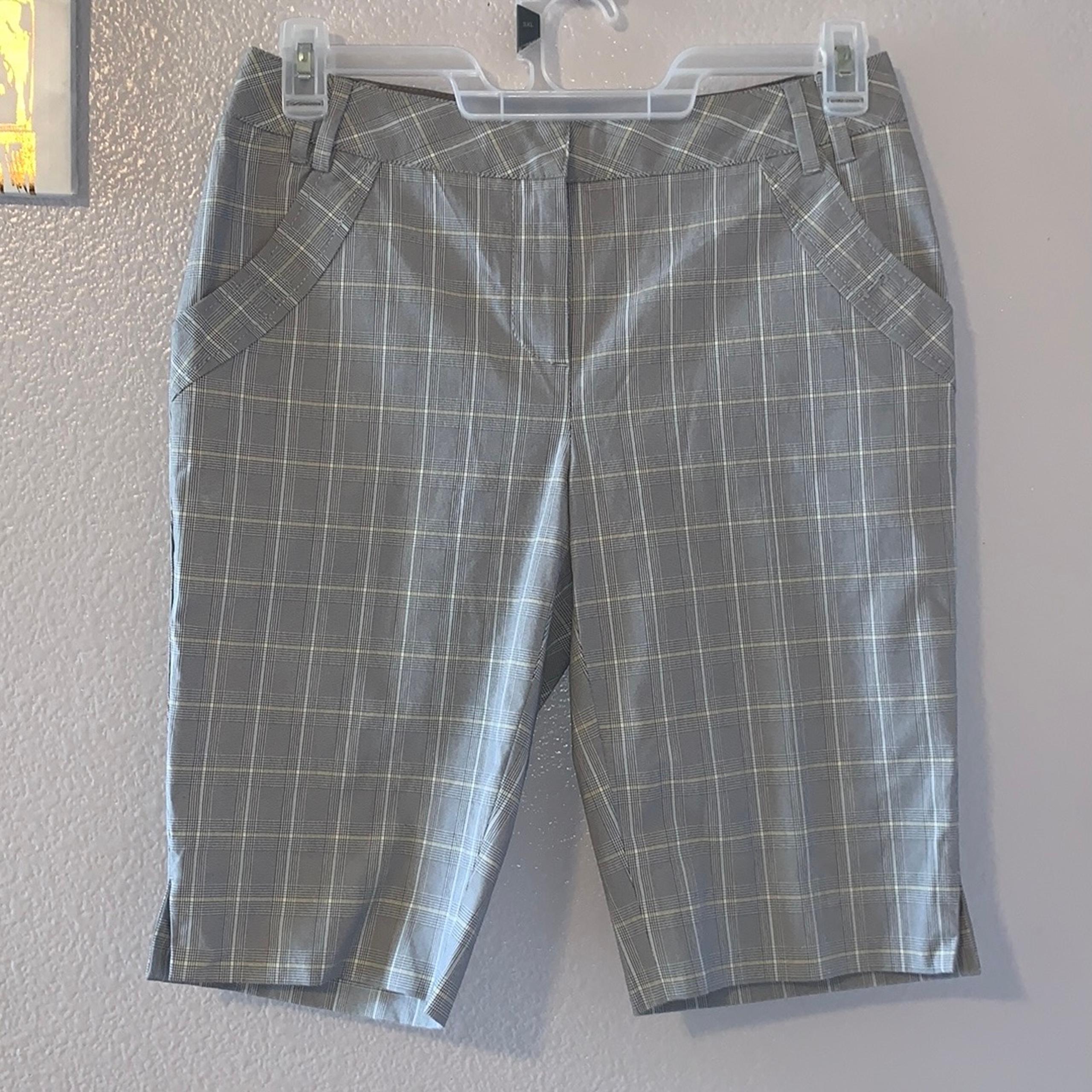 Cutter & Buck grey plaid Bermuda shorts