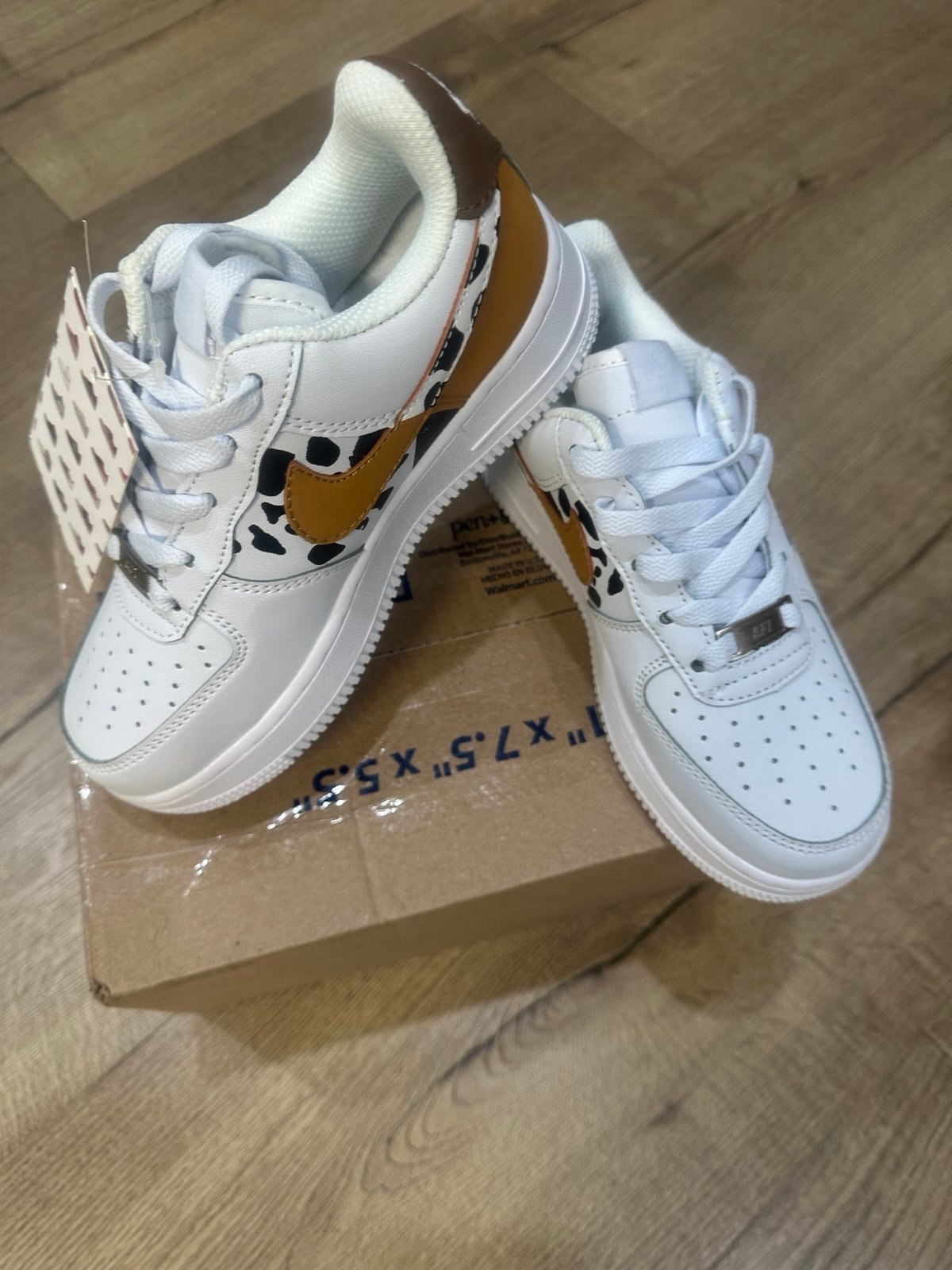 Nike Air Force One cow print youth size 2.5 Toy Story inspired new with tags