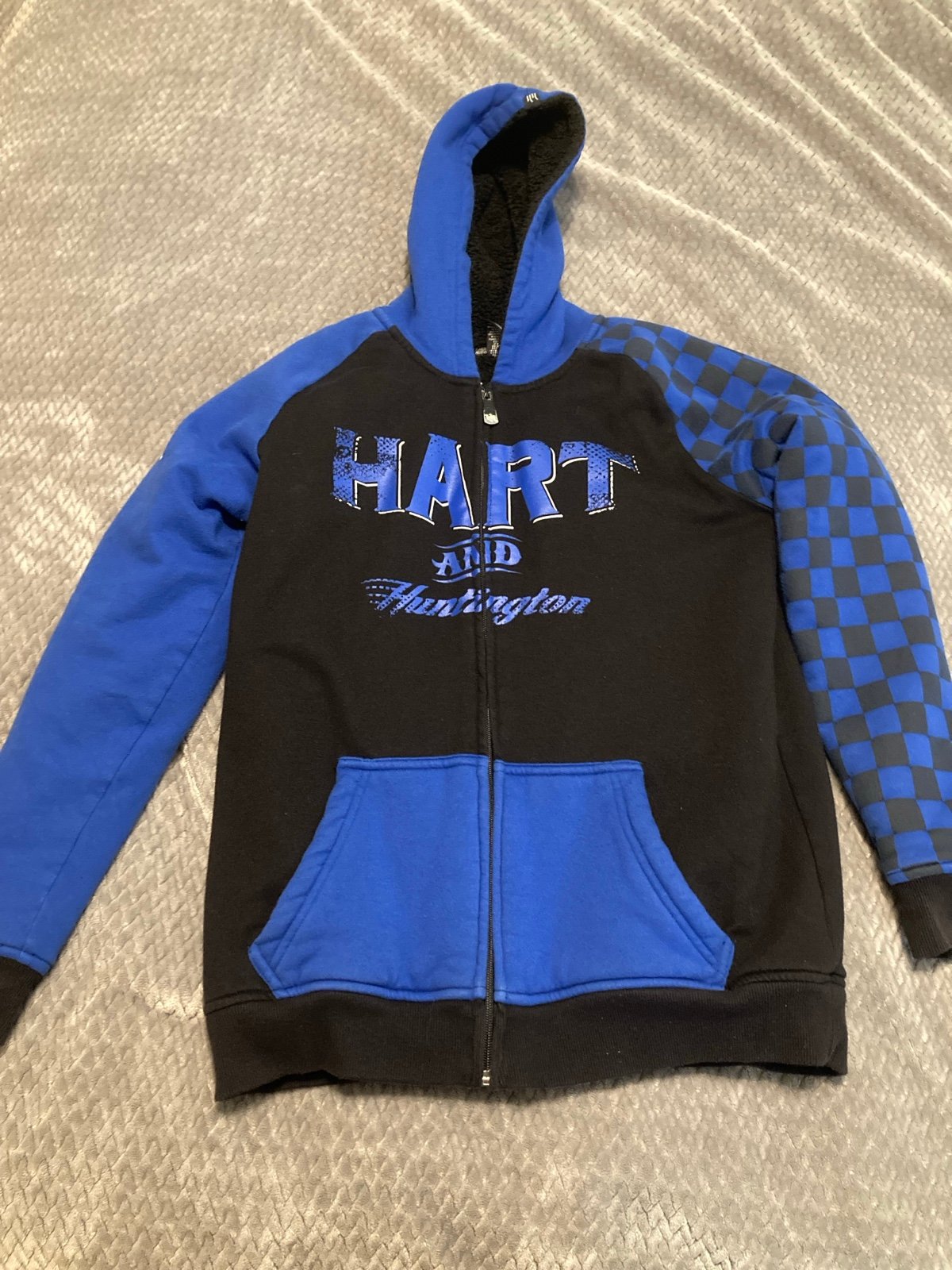 Youth Zip Up Hoodie by Hart & Huntington- Blue - size XL (18/20)