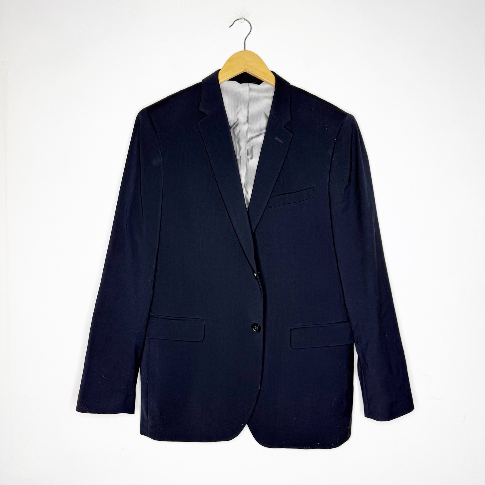 Banana Republic Wool Navy Blue Sport Coat Blazer Size 44 R