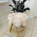 Vintage new handmade crochet beige round 23.6” table cloth AG0804