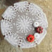 Vintage new handmade crochet beige round 23.6” table cloth AG0804