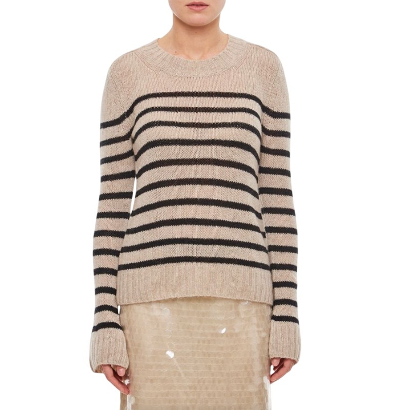 Khaite TILDA STRIPED CASHMERE SWEATER