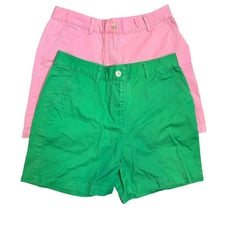 Ralph Lauren Shorts Womens High Rise Petite Chino Preppy 90s Pink Green 8P