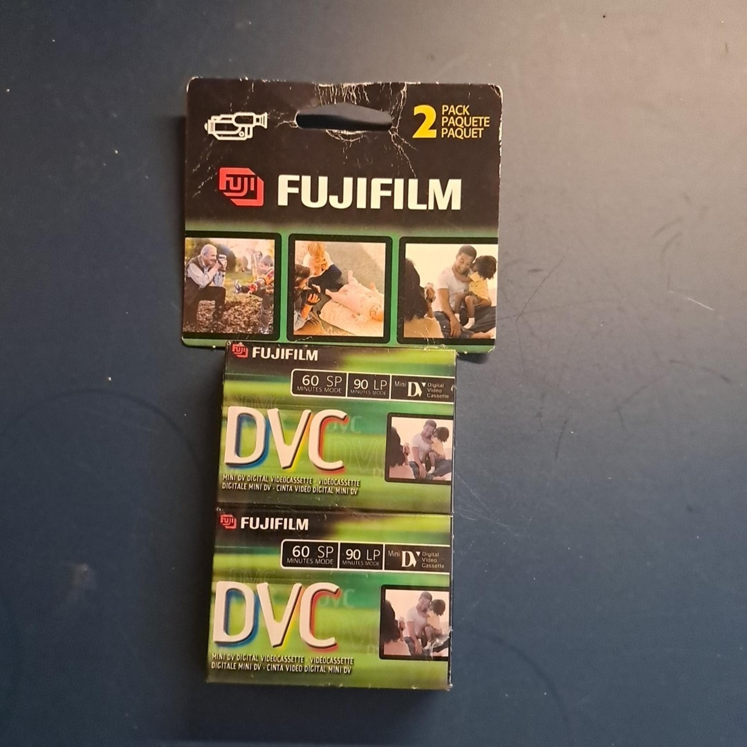 Pack of 2 Fujifilm DVC Mini DV Digital Video Cassettes 60 Min SP - NOS Sealed