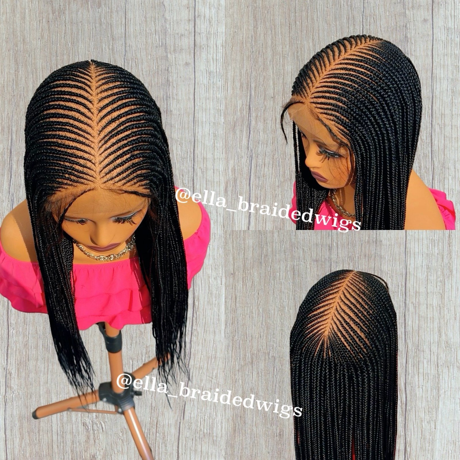 Braided wig conrow wig closure lace wig
