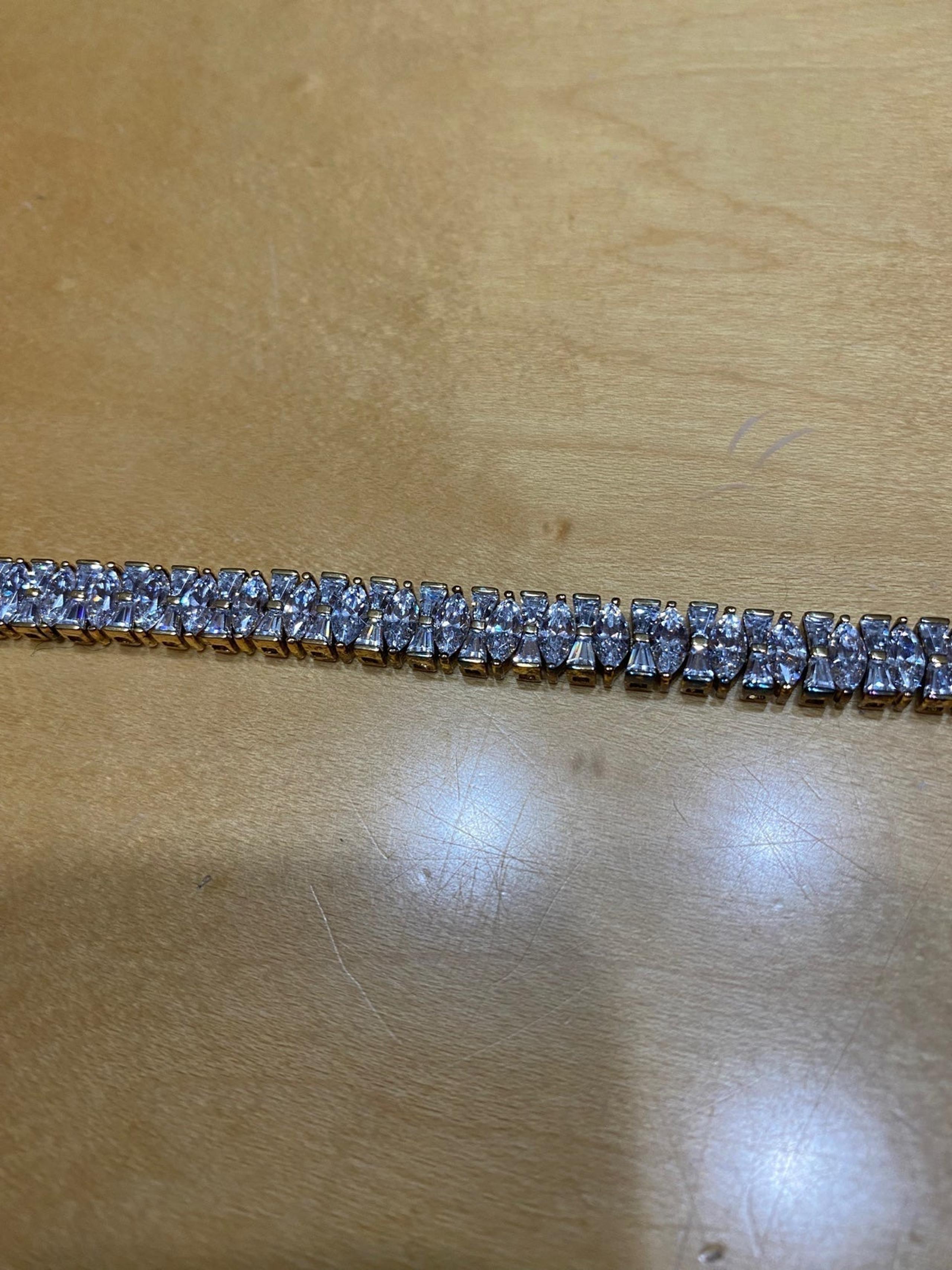 Victoria Wieck tennis Bracelet set in gold tone