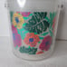 Hawaiian Hibiscus Floral Acrylic Ice Bucket Multi Color Appx 7.5 Inches Tall