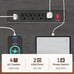 Grey Versatile Customizable Office Desk with LED Strip and Power Outlets