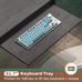Grey Versatile Customizable Office Desk with LED Strip and Power Outlets