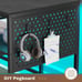 Grey Versatile Customizable Office Desk with LED Strip and Power Outlets