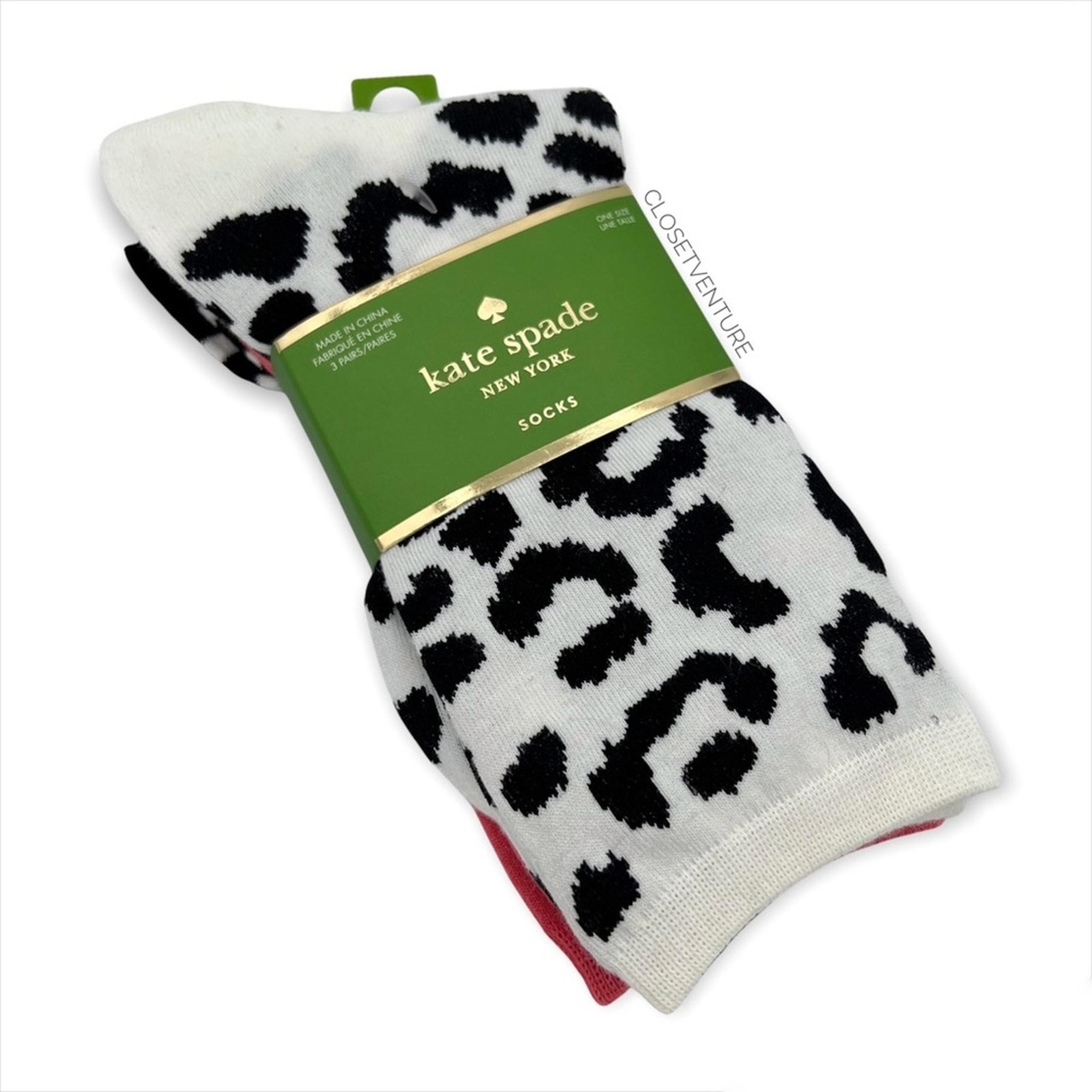 Kate Spade Cheetah Print 3 Pairs Socks Women’s One Size