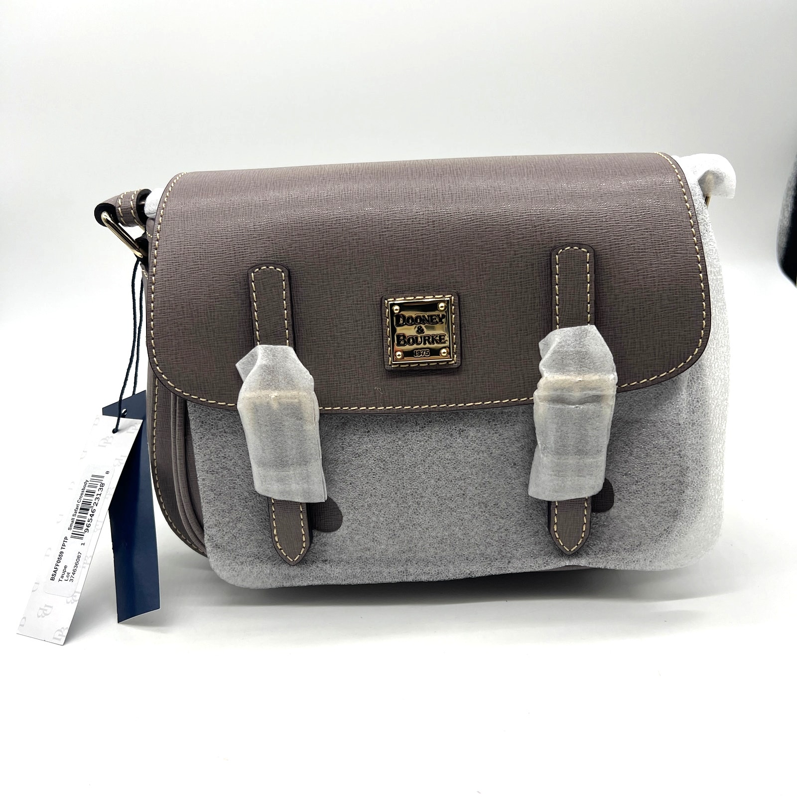 Dooney & Bourke Crossbody Bags Saffiano Leather Small Safari Taupe