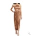 Halter Midi Dress with Draped Tulip Skirt