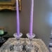 Pair of Crystal Reversible Candle Holders, Panel 3 in 1 Pillar, Votive and Taper