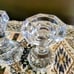 Pair of Crystal Reversible Candle Holders, Panel 3 in 1 Pillar, Votive and Taper