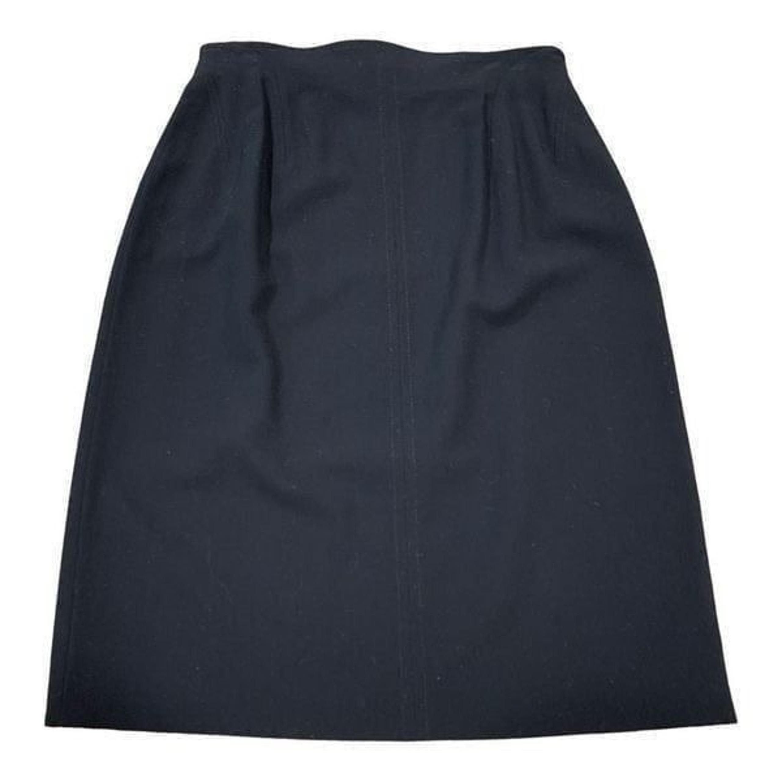 Escada 100% New Wool A-Line Pleated Mini-Skirt with Slit Lined Black Size 36 6 S