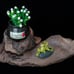 Driftwood Sculpture w/ Cute Frogs and Potted Plant