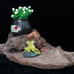 Driftwood Sculpture w/ Cute Frogs and Potted Plant