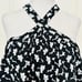 MICHAEL KORS BLACK AND WHITE FLORAL OFF-SHOULDER HALTER BLOUSE TOP 88