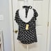 MICHAEL KORS BLACK AND WHITE FLORAL OFF-SHOULDER HALTER BLOUSE TOP 88
