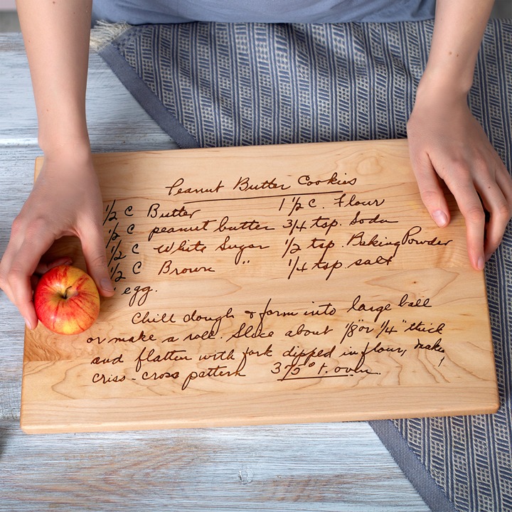 Engraved Cutting Board with Recipe Keepsake Family Recipe Cutting Board Personal