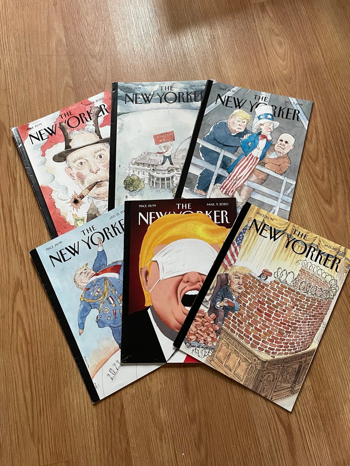 The New Yorker Magazines Lot Of 6 Donald Trump Themed Covers