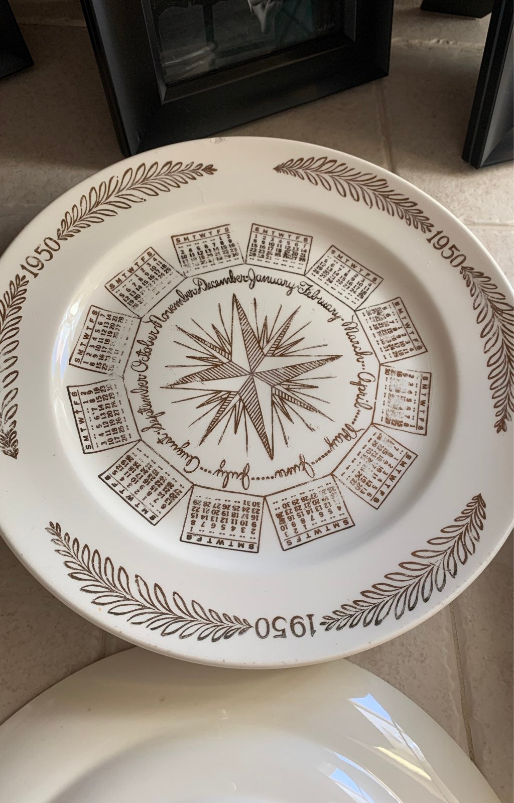 Antique calendar plates