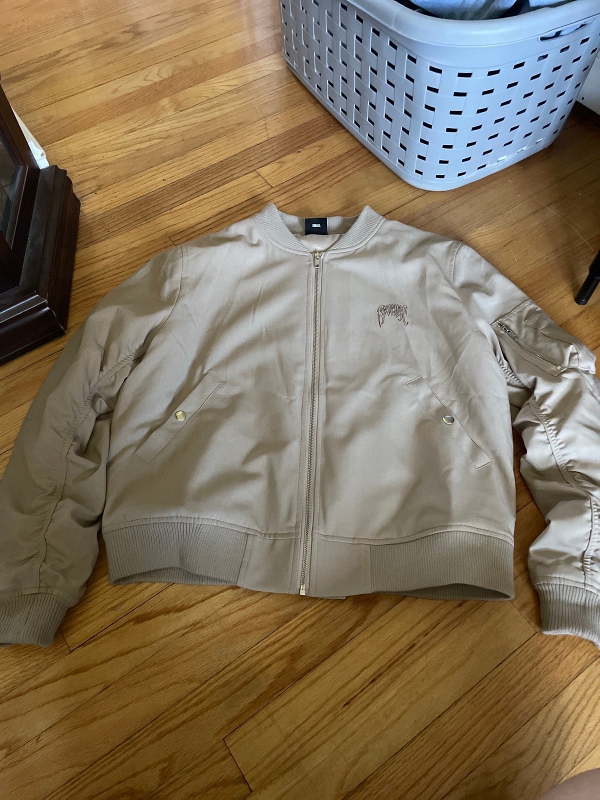 Revenge stitched/scrunched/satin bomber jacket S