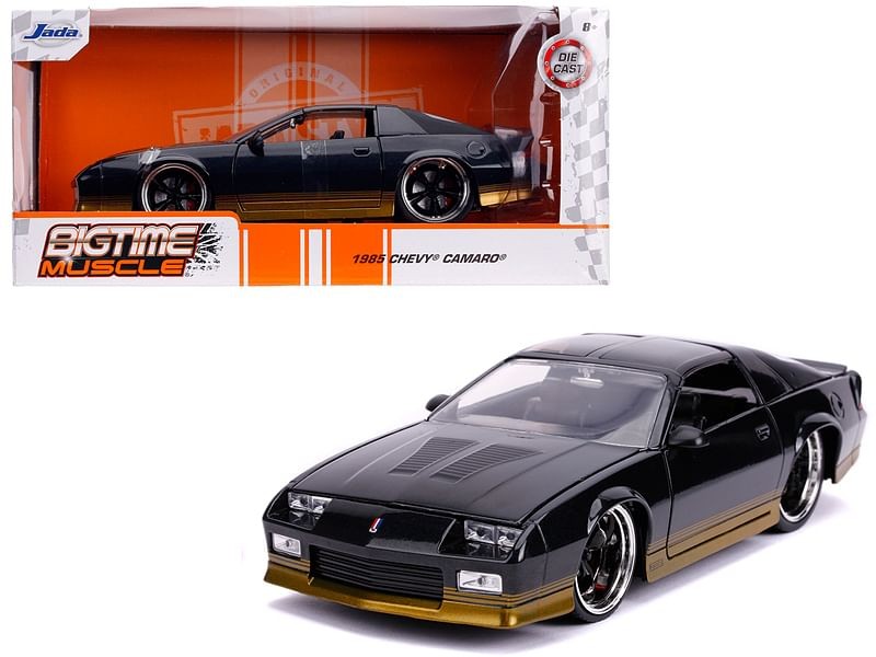 1985 Chevrolet Camaro Z28 Black Metallic with Gold Stripes Bigtime Muscle 1/24