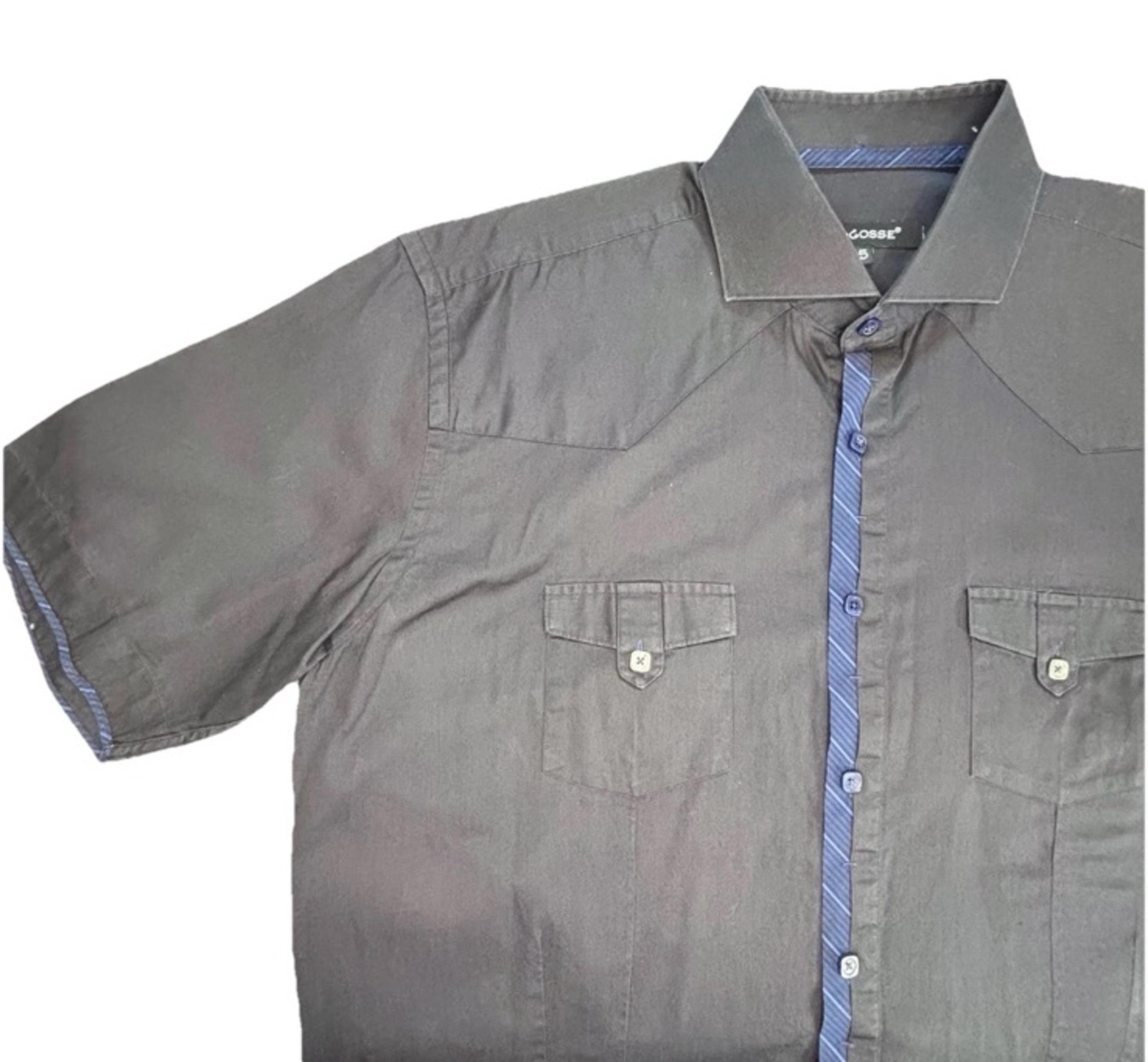Bogosse Button Up Shirt Men’s Size 5 Xl Short Sleeve Black