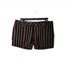 Volcom Frochickie Green/Orange Stripe Chino Shorts Size 7 Low Rise