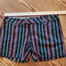 Volcom Frochickie Green/Orange Stripe Chino Shorts Size 7 Low Rise