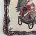 Vintage Christmas Pillow Cushion 17 x 17 Inch Santa Wheels Trees Holly Holiday