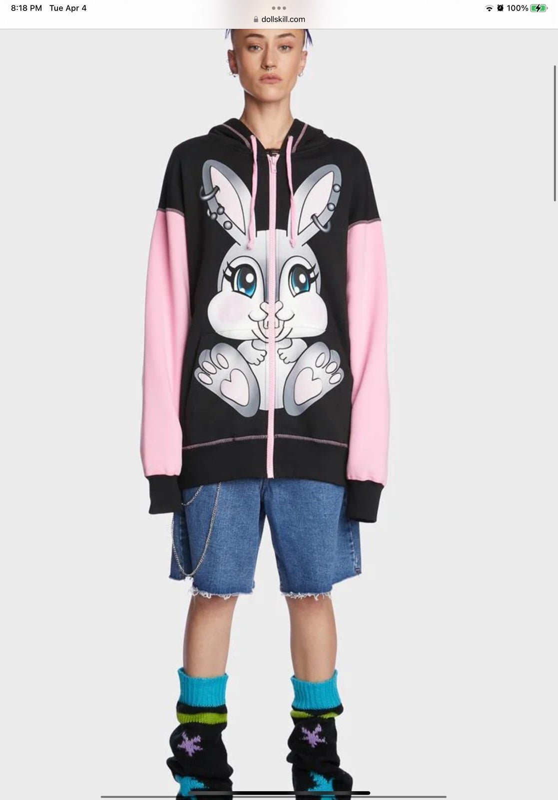 NWT BUNNY HAZE GRAPHIC HOODIE