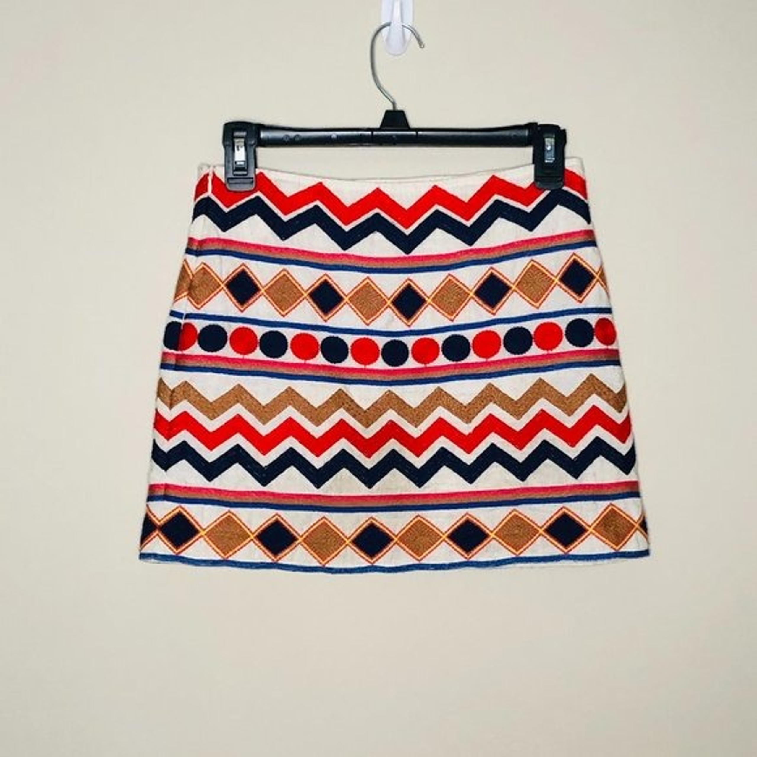THML Embroidered Linen Blend Skirt XS