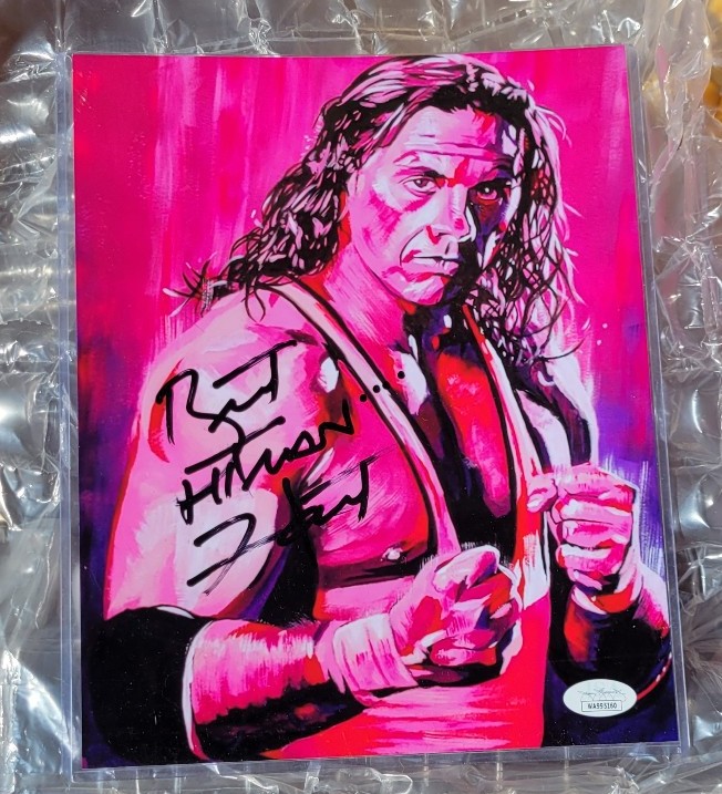 Bret Hitman Hart WWE WWF Autograph 8x10 JSA Witnessed Authentication