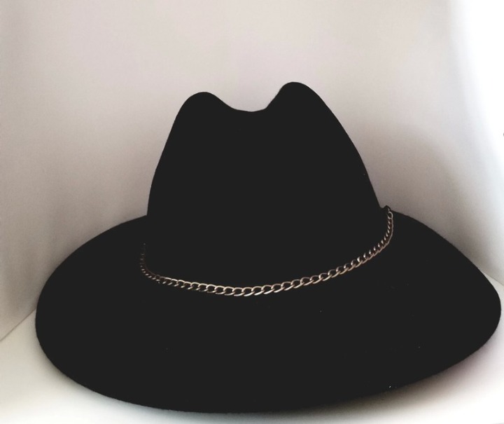 Black Wool Fedora Hat