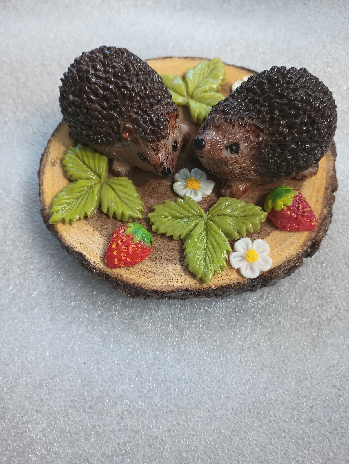 Handmade hand-painted art and craft decor porcupines brown color when other