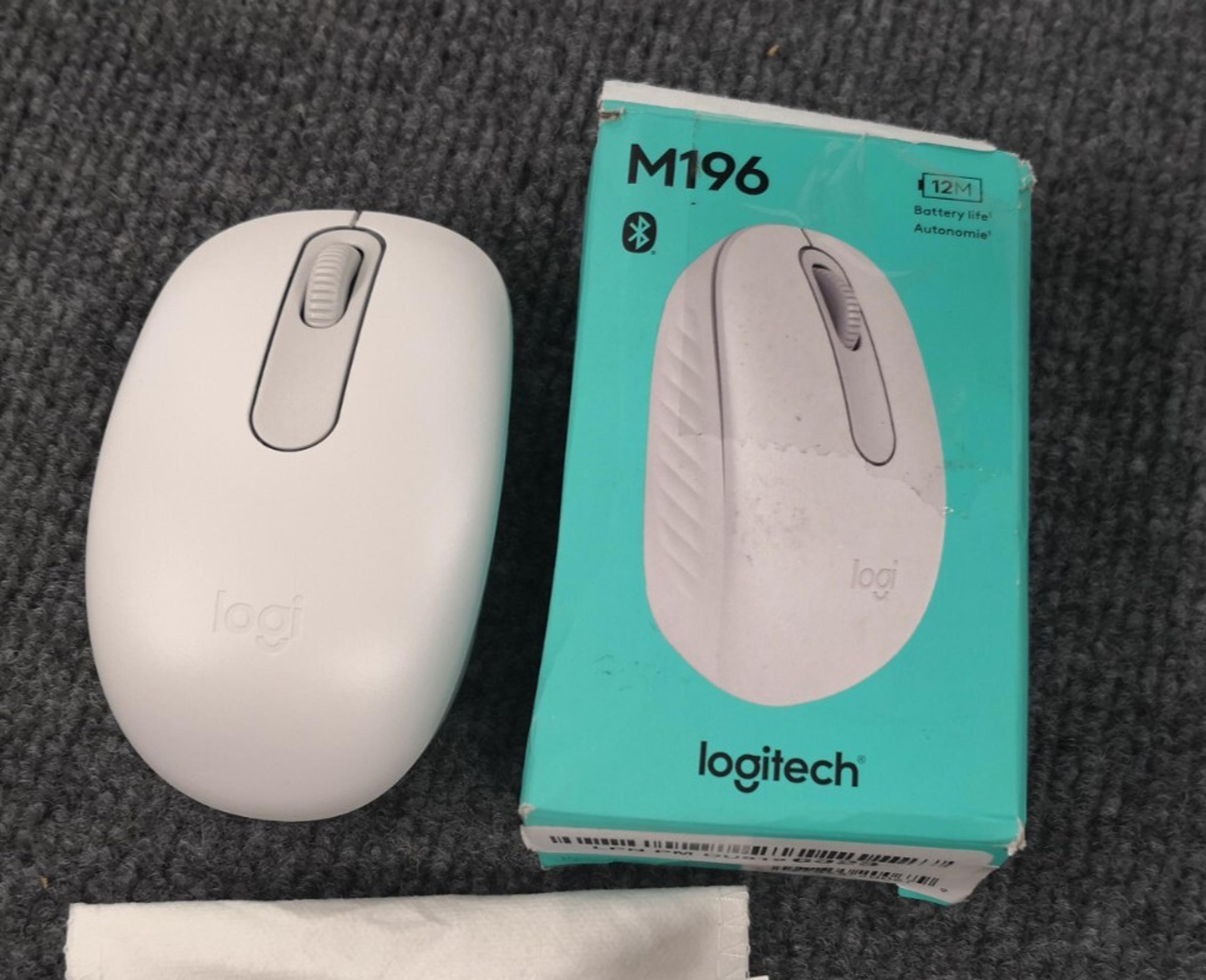 Logitech M196 Lightweight Bluetooth Wireless Optical Mouse WHITE