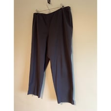 Eileen Fisher Cotton Dress Pants Elastic Waist Washed Grey/Blue Size XL