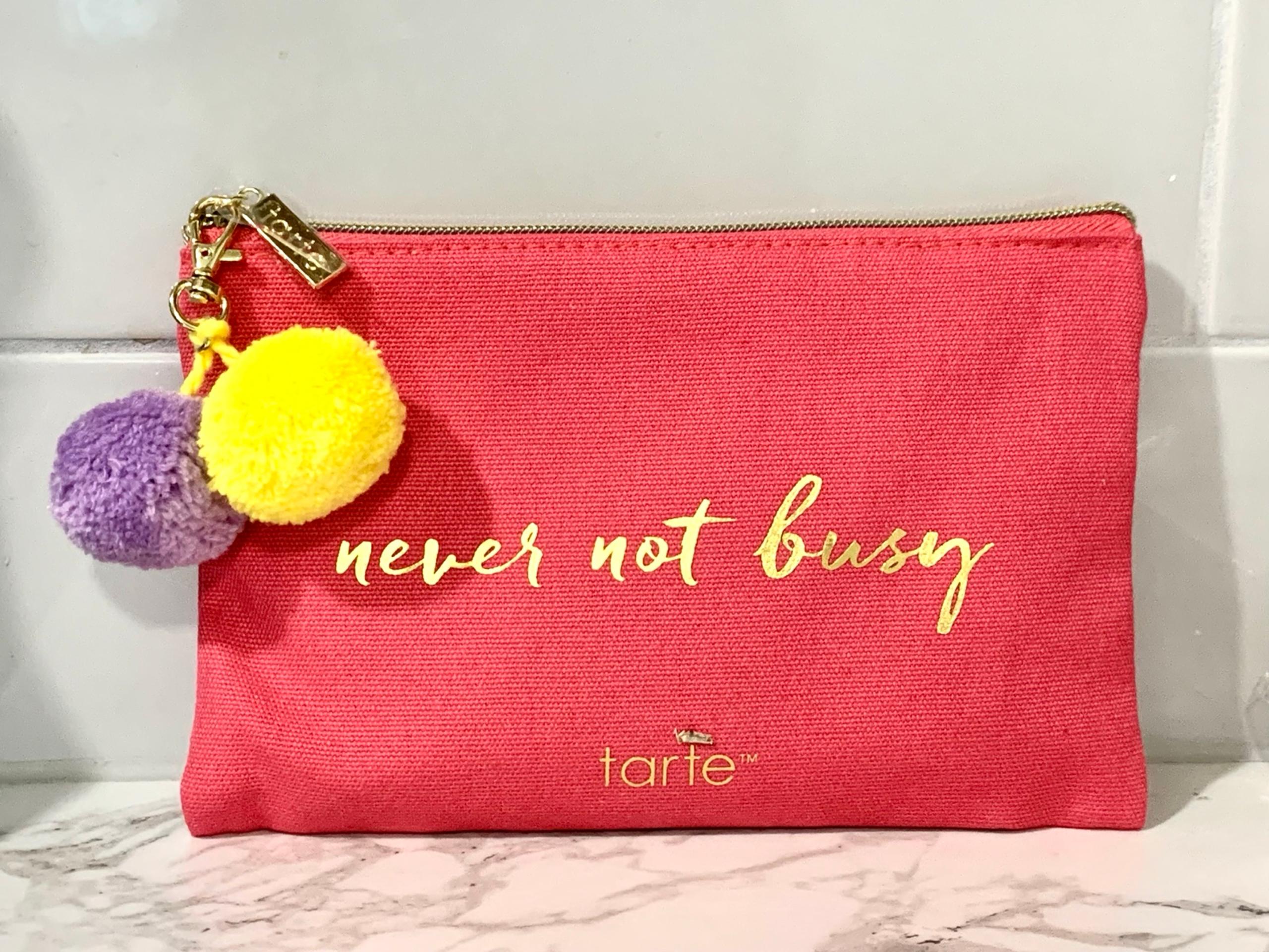 TARTE Makeup Bag "Never Not Busy" fuchsia pink