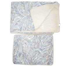 Tommy Bahama Twin quilt and sham palm frond tropical style linen and cotton