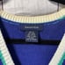 Vintage Women’s Blue Sweater Vest with Tennis Racket Knit Details XL