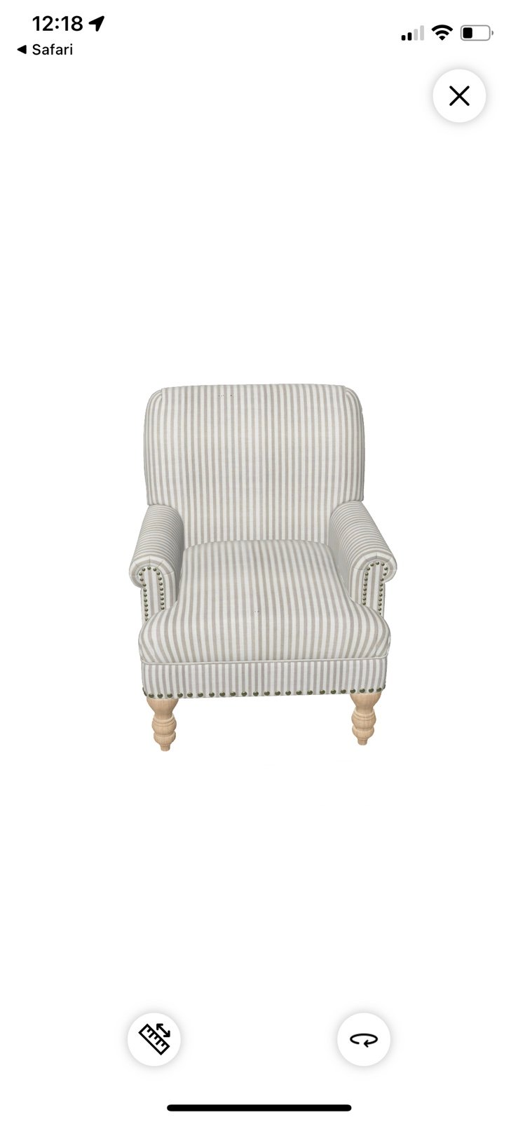 DHP Jaya Accent Chair, Living Room Armchairs, Beige Stripe