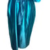 Vintage miss Elaine women’s large long robe 1/2 puff sleeve collar belt teal shi